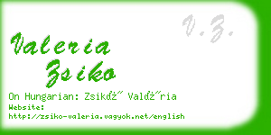 valeria zsiko business card